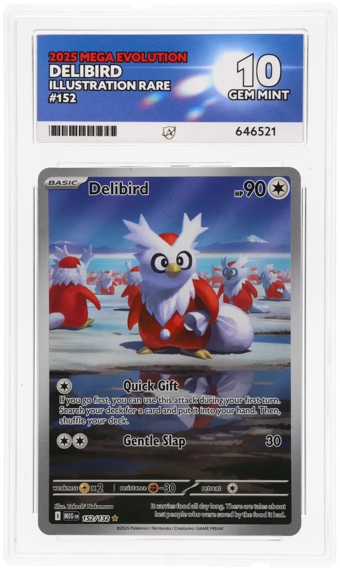 2025 MEGA EVOLUTION DELIBIRD ILLUSTRATION #152 ACE GEM MINT 10