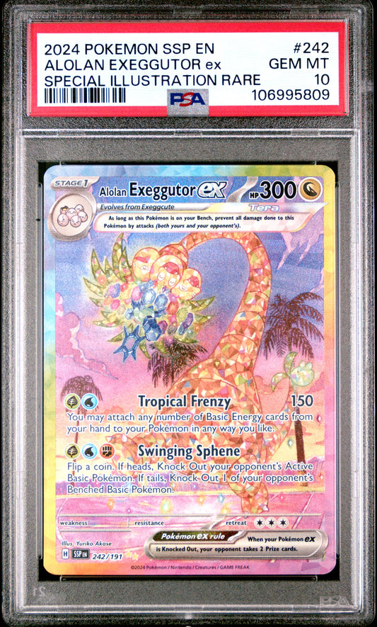 2024 POKEMON SURGING SPARKS #242 ALOLAN EXEGGUTOR ex SIR PSA 10