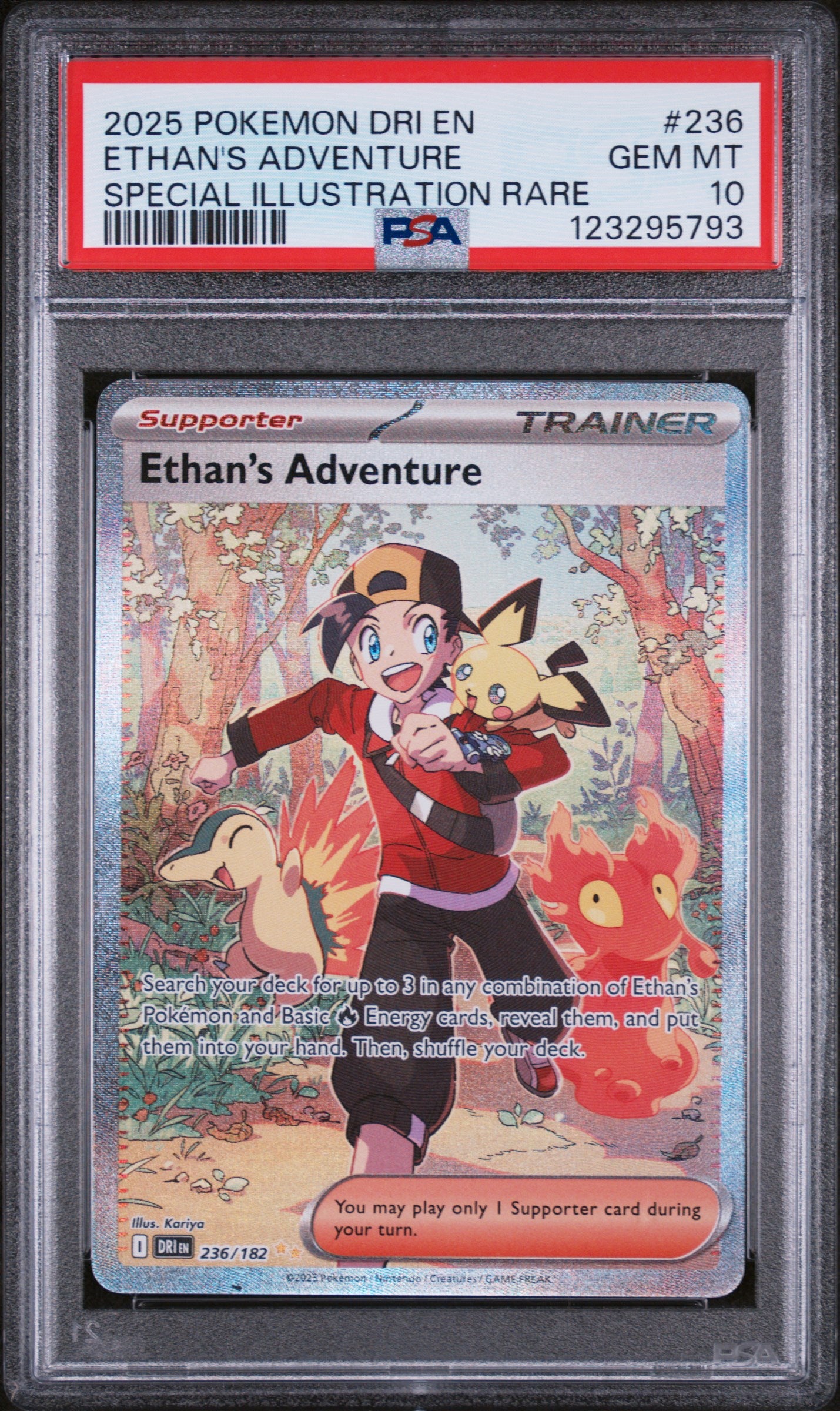 2025 POKEMON DRI EN-DESTINED RIVALS #236 ETHAN'S ADVENTURE SIR PSA 10