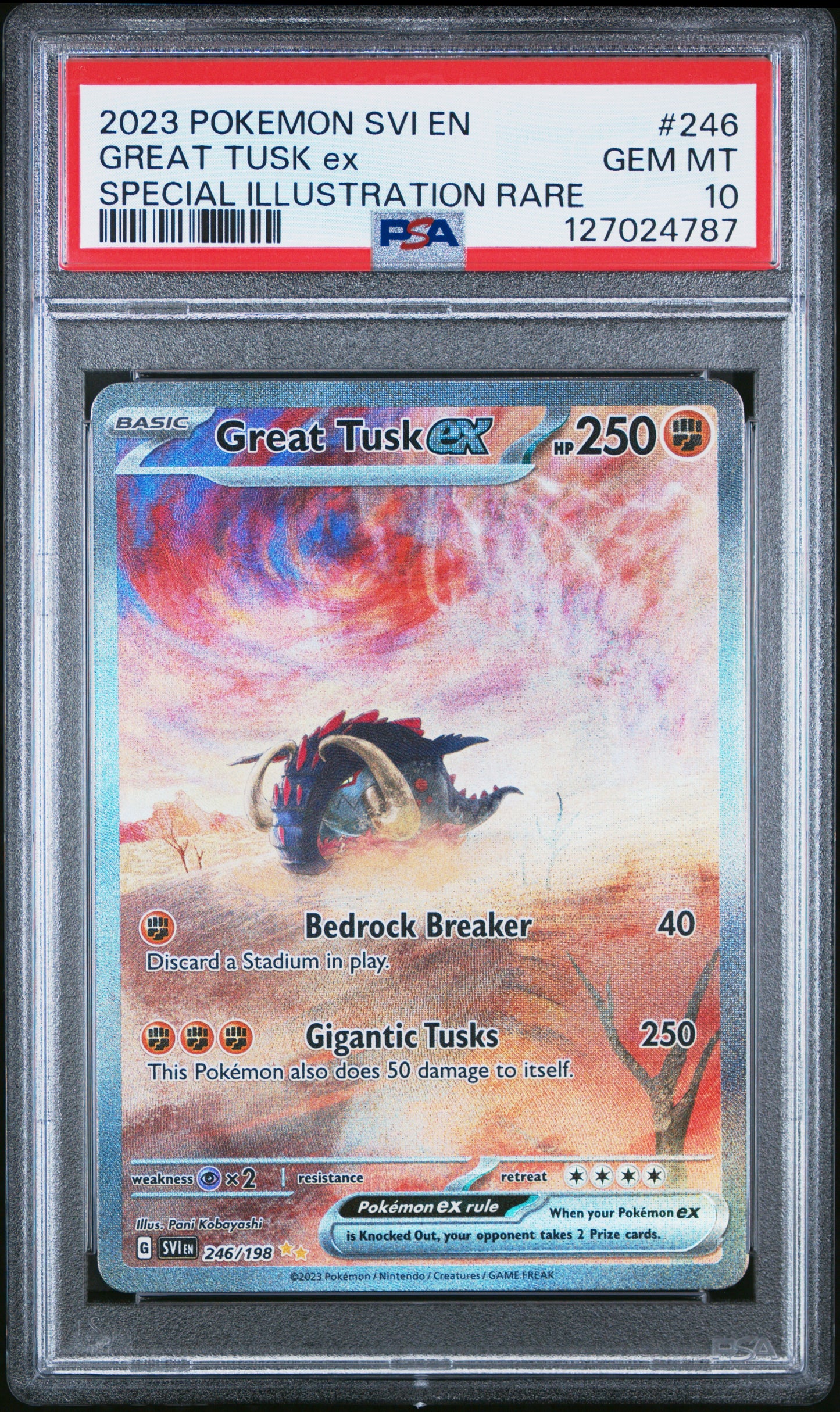 2023 POKEMON SVI EN-SCARLET & VIOLET #246 GREAT TUSK ex SIR PSA 10