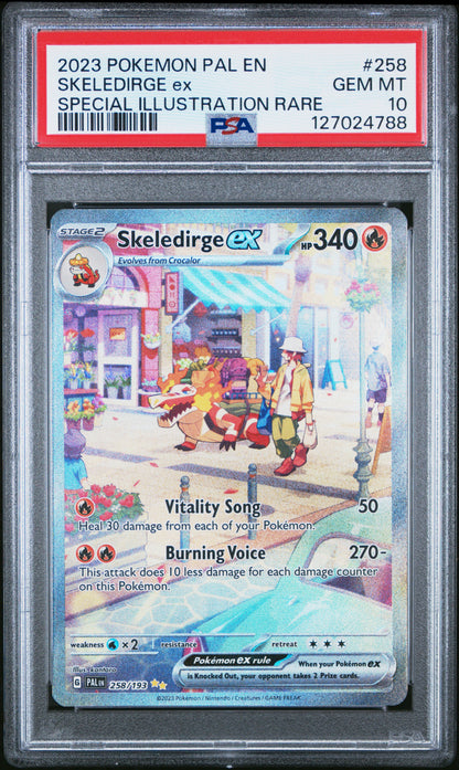 2023 POKEMON PAL EN-PALDEA EVOLVED #258 SKELEDIRGE ex SIR PSA 10