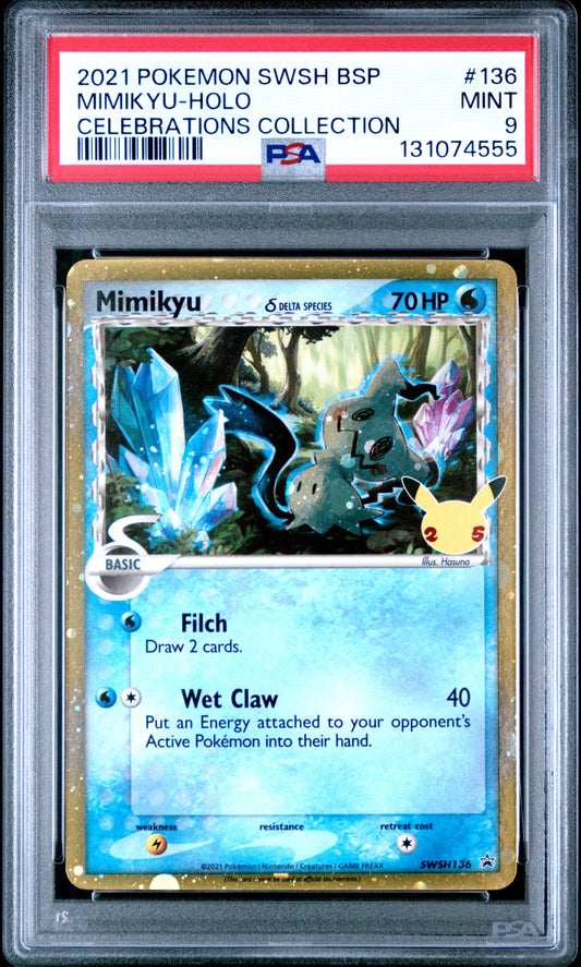 2021 POKEMON SWSH MIMIKYU - HOLO CELEBRATIONS COLLECTION PSA 9