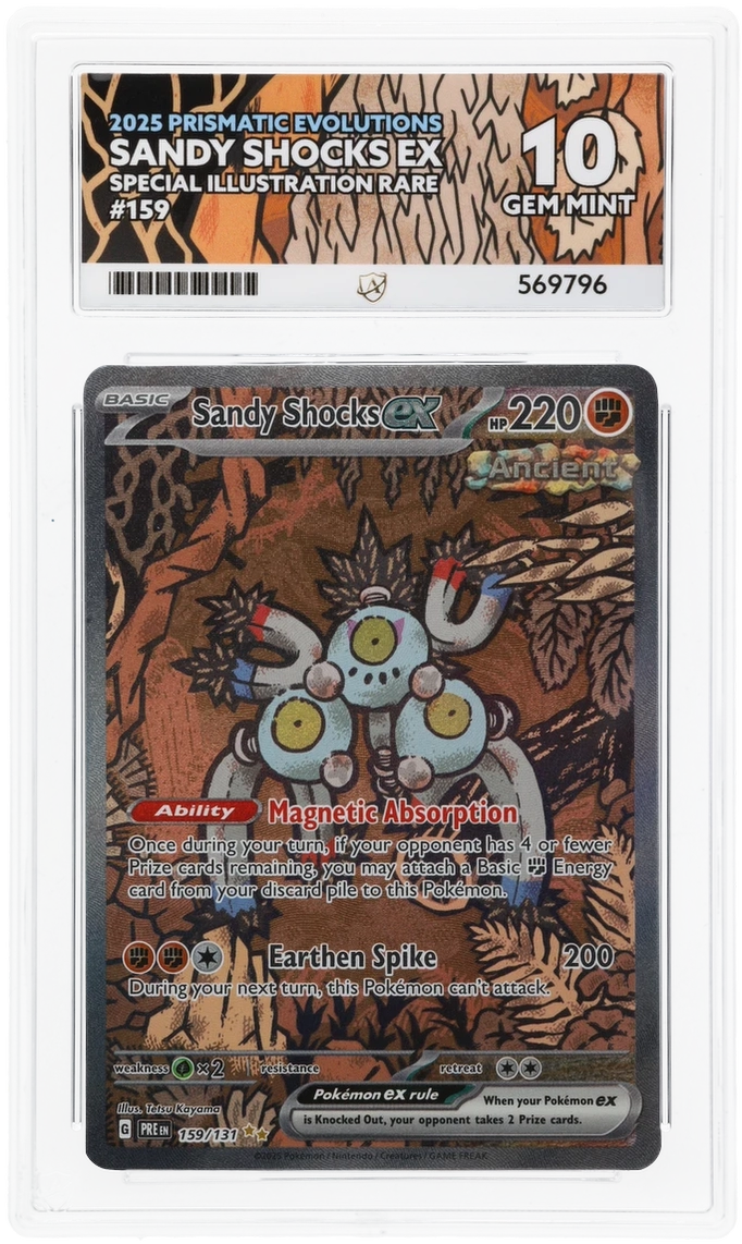 2025 PRISMATIC EVOLUTIONS SANDY SHOCKS EX SIR #159 ACE GEM MINT 10
