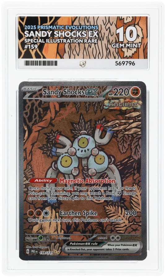 2025 PRISMATIC EVOLUTIONS SANDY SHOCKS EX SIR #159 ACE GEM MINT 10