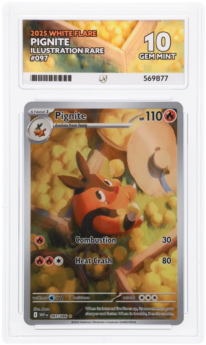 2025 WHITE FLARE PIGNITE ILLUSTRATION RARE #097 ACE GEM MINT 10