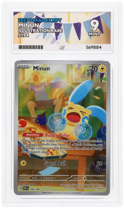 2023 PARADOX RIFT MINUN ILLUSTRATION RARE #194 ACE MINT 9