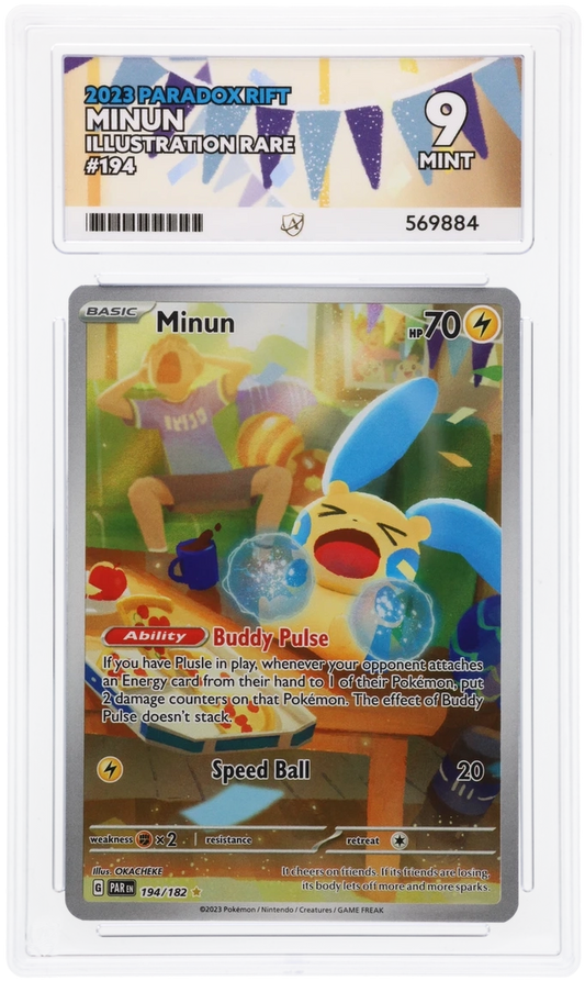 2023 PARADOX RIFT MINUN ILLUSTRATION RARE #194 ACE MINT 9