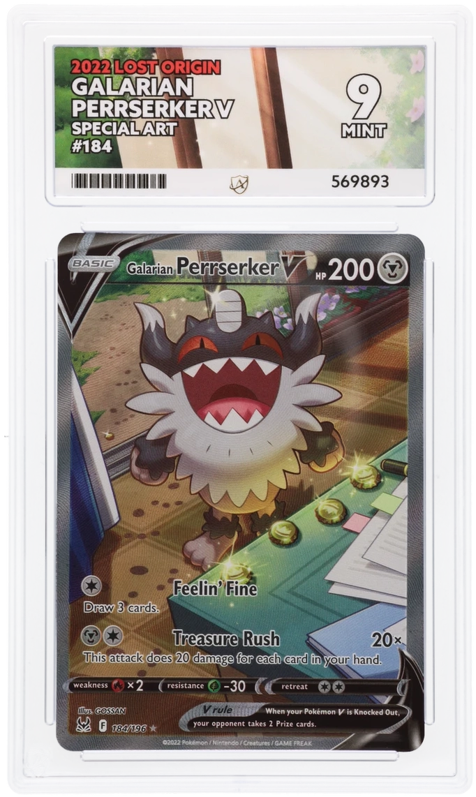 2022 LOST ORGIN GALARIAN PERRSERKER V SPECIAL ART #184 ACE MINT 9