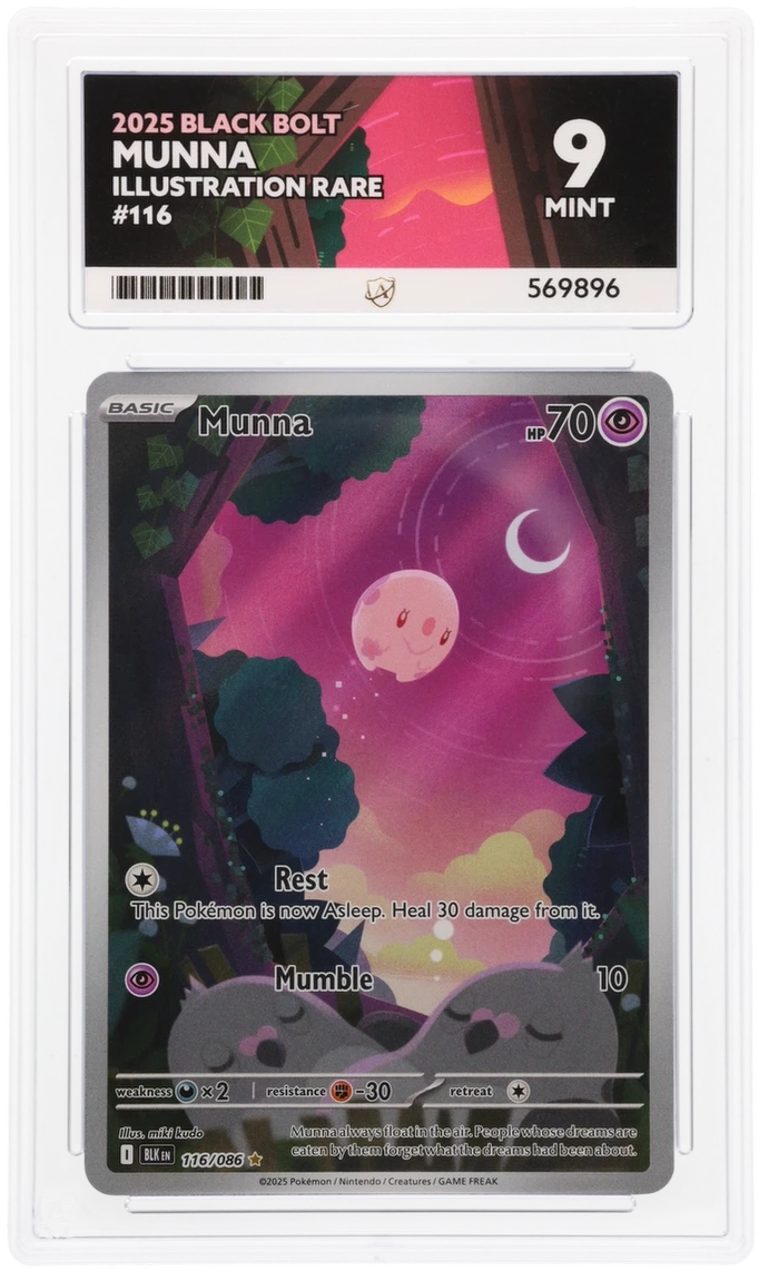 2025 BLACK BOLT MUNNA ILLUSTRATION RARE #116 ACE MINT 9