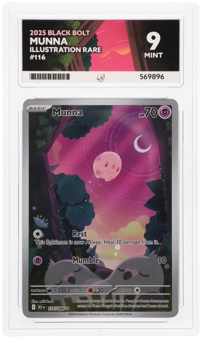 2025 BLACK BOLT MUNNA ILLUSTRATION RARE #116 ACE MINT 9