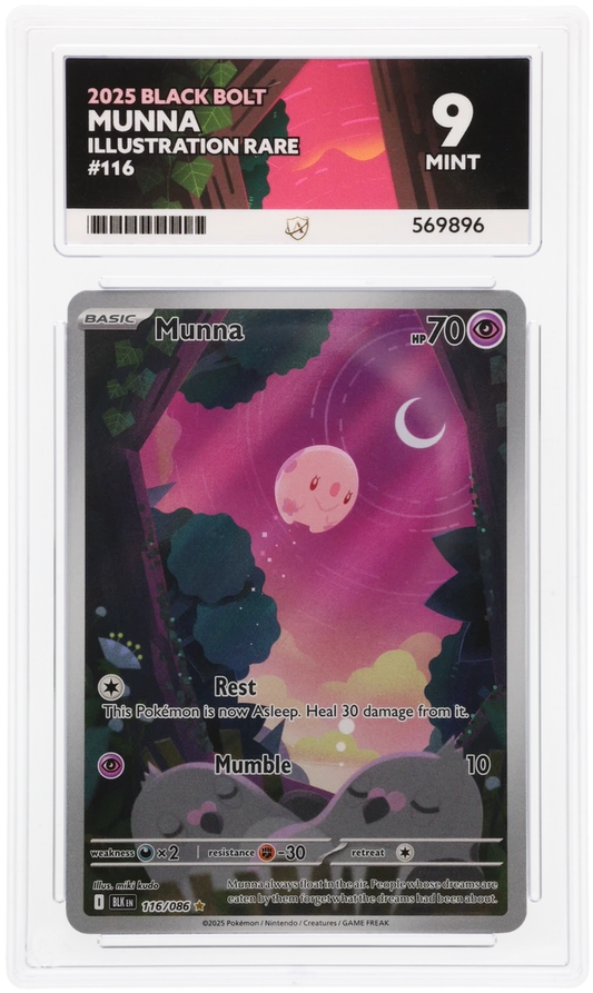 2025 BLACK BOLT MUNNA ILLUSTRATION RARE #116 ACE MINT 9