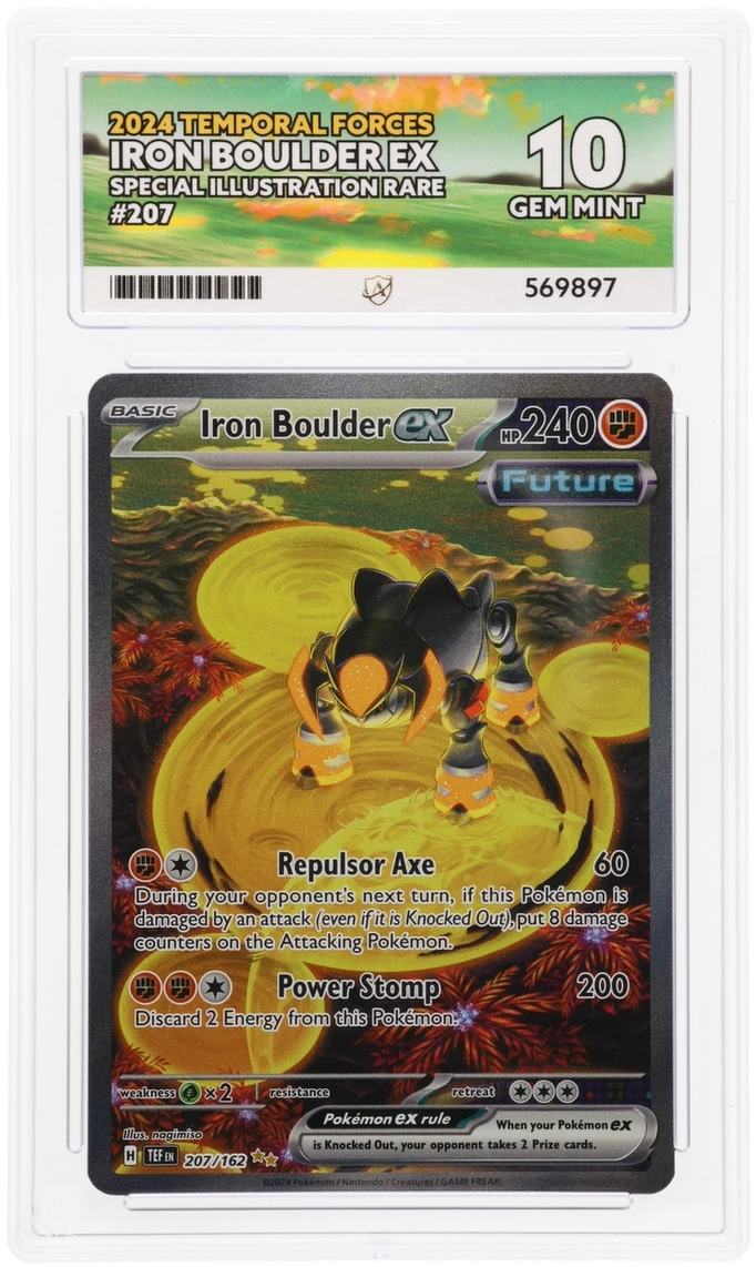 2024 TEMPORAL FORCES IRON BOULDER EX SIR #207 ACE GEM MINT 10