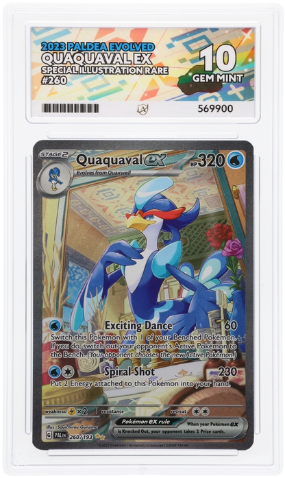 2023 PALDEA EVOLVED QUAQUAVAL EX SIR #260 ACE GEM MINT 10
