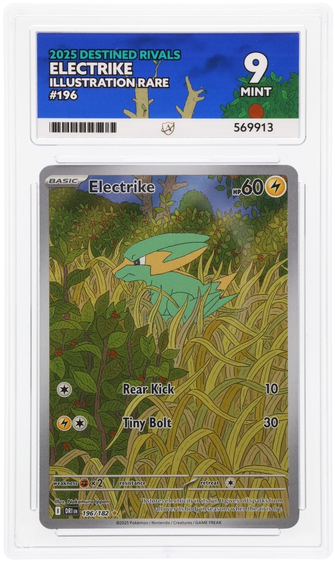 2025 DESTINED RIVALS ELECTRIKE ILLUSTRATION RARE #196 ACE MINT 9