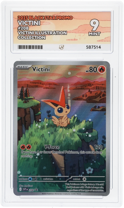 2025 BLACK STAR PROMO VICTINI #208 VICTINI ILLUSTRATION COLLECTION ACE MINT 9