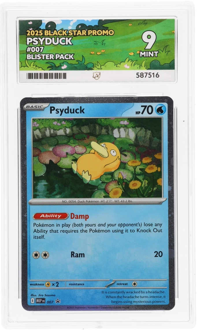 2025 BLACK STAR PROMO PSYDUCK #007 ACE LABEL MINT 9