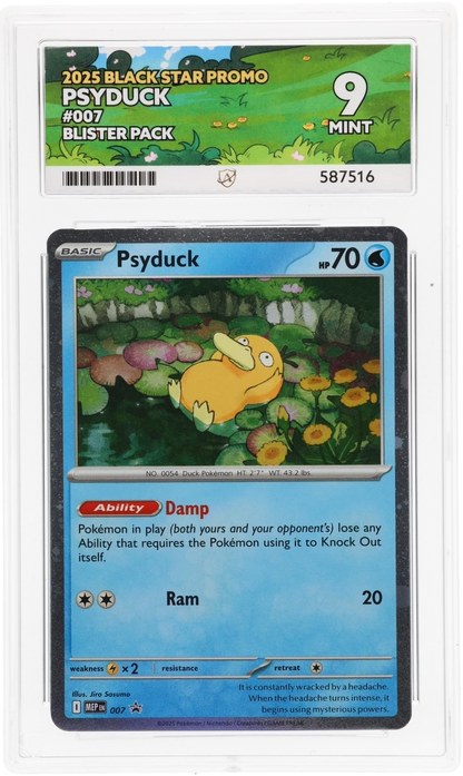 2025 BLACK STAR PROMO PSYDUCK #007 ACE LABEL MINT 9