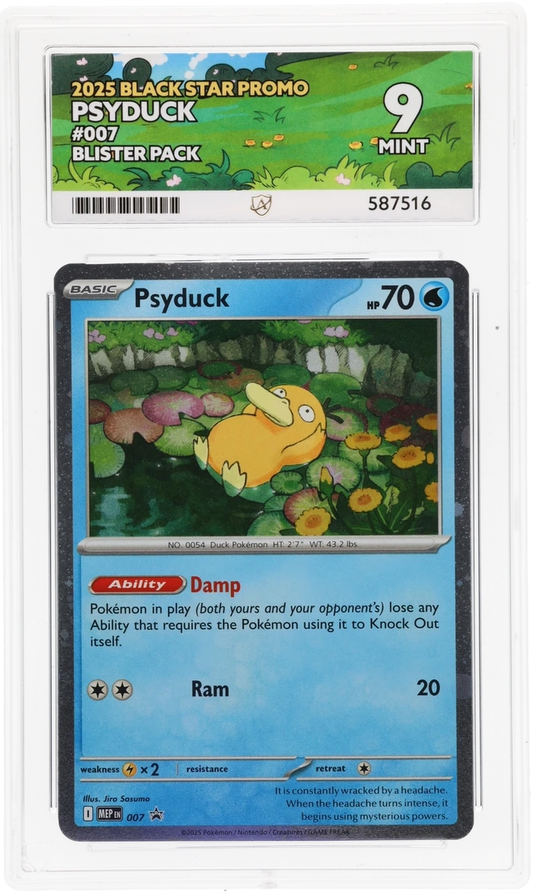 2025 BLACK STAR PROMO PSYDUCK #007 ACE LABEL MINT 9