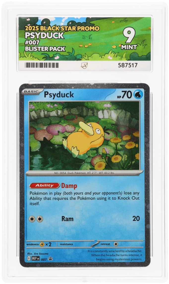 2025 BLACK STAR PROMO PSYDUCK #007 ACE LABEL MINT 9