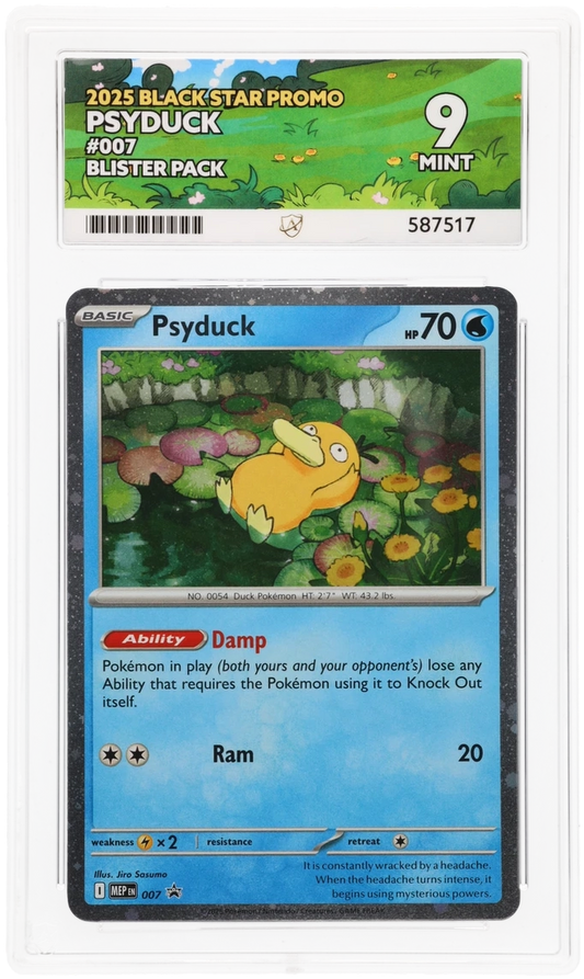 2025 BLACK STAR PROMO PSYDUCK #007 ACE LABEL MINT 9