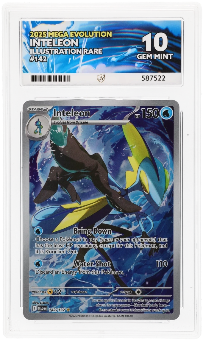 2025 MEGA EVOLUTION INTELEON ILLUSTRATION RARE #142 ACE GEM MINT 10