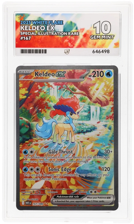 2025 WHITE FLARE KELDEO EX SPECIAL ILLUSTRATION RARE #167 ACE GEM MINT 10