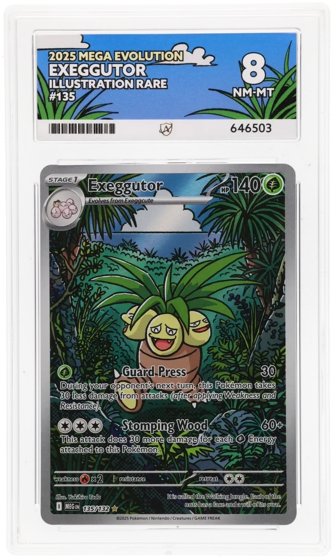 Exegutor Evolution Line 2025 MEGA EVOLUTION EXEGGUTOR ILLUSTRATION RARE #135 ACE NM-MT 8 ...