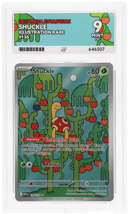 2025 MEGA EVOLUTION SHUCKLE ILLUSTRATION RARE #136 ACE MINT 9