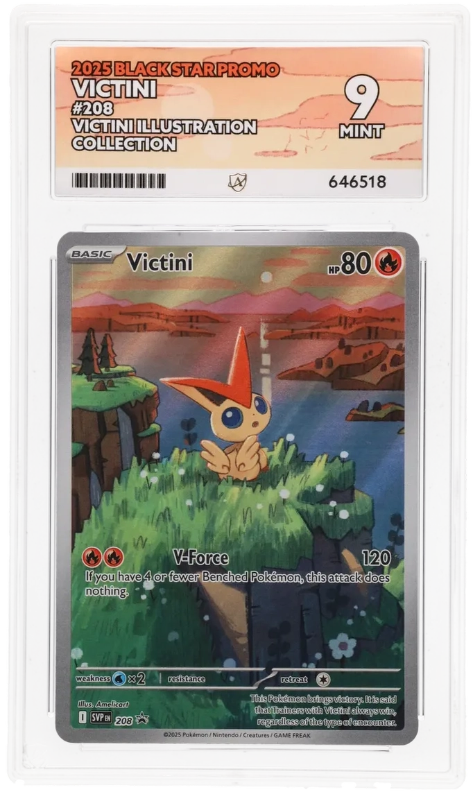 2025 BLACK STAR PROMO VICTINI #208 VICTINI ILLUSTRATION COLLECTION ACE MINT 9