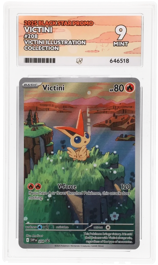 2025 BLACK STAR PROMO VICTINI #208 VICTINI ILLUSTRATION COLLECTION ACE MINT 9