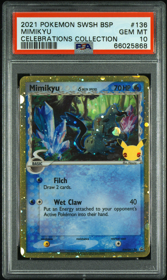 2021 POKEMON SWSH BLACK STAR PROMO #136 MIMIKYU-HOLO CELEBRATIONS COLLECTION