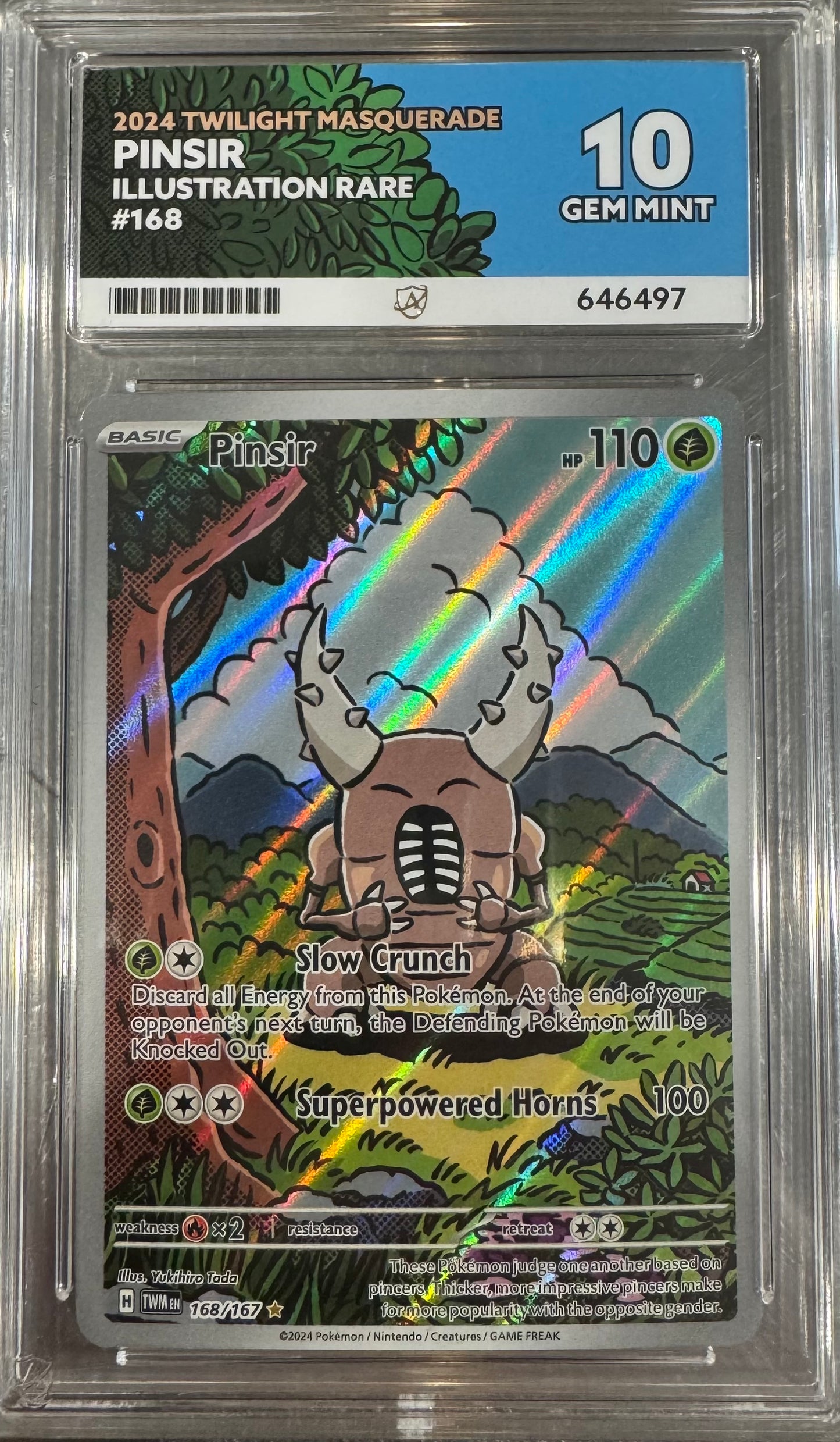 2024 TWILIGHT MASQUERADE PINSIR ILLUSTRATION RARE #168 ACE GEM MINT 10