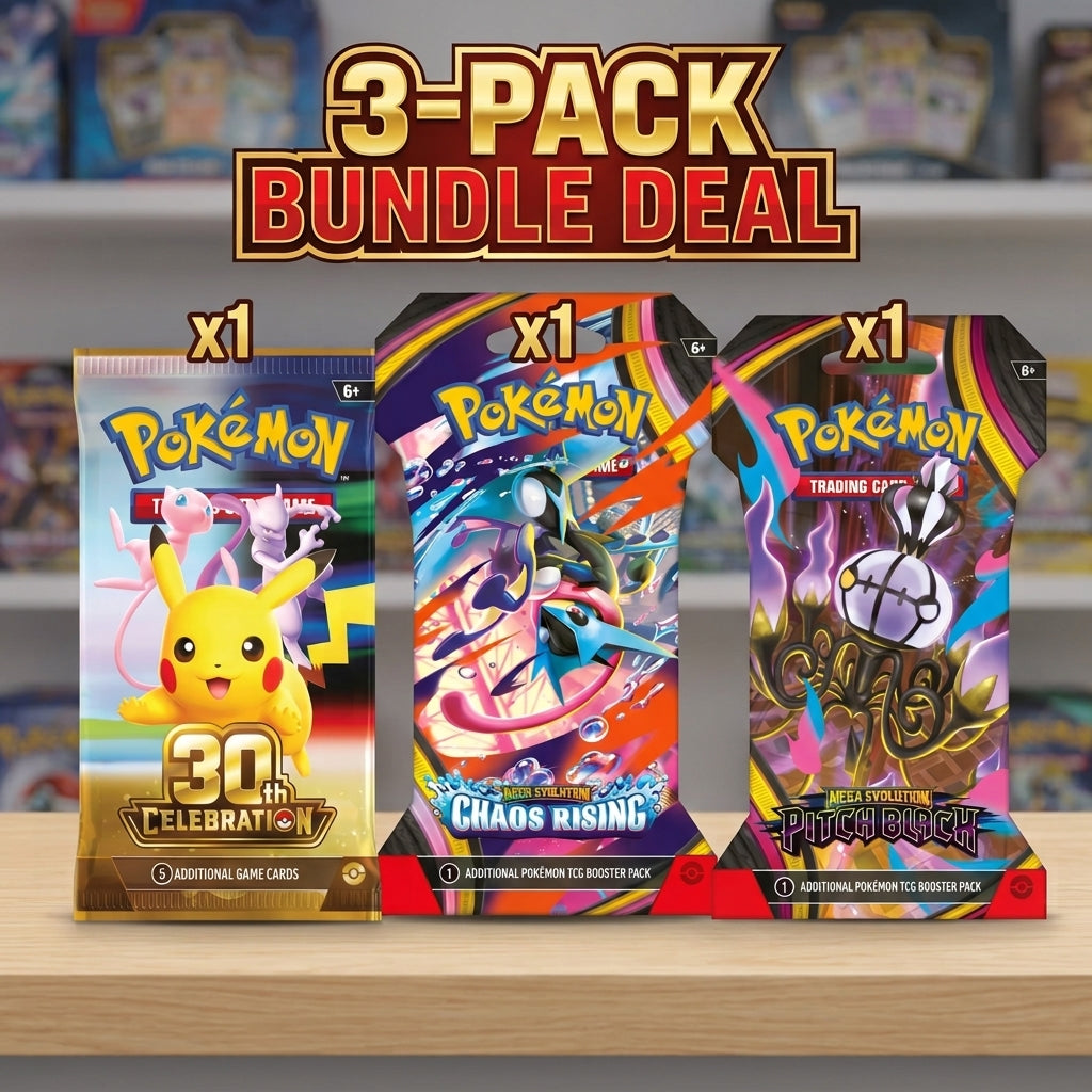 Pokemon 30th Celebration/Mega Evolution 3 pack bundle