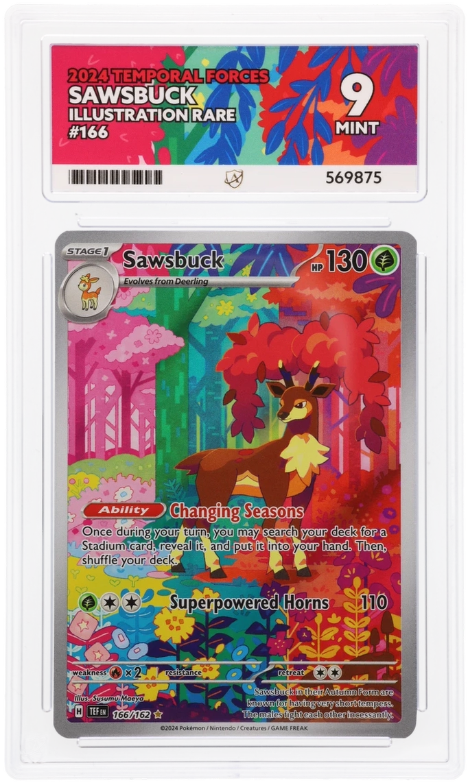 2024 TEMPORAL FORCES SAWSBUCK ILLUSTRATION RARE ACE MINT 9