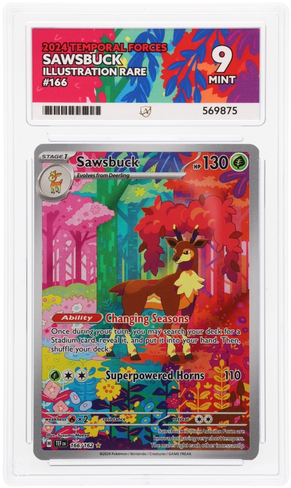 2024 TEMPORAL FORCES SAWSBUCK ILLUSTRATION RARE ACE MINT 9