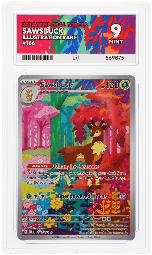 2024 TEMPORAL FORCES SAWSBUCK ILLUSTRATION RARE ACE MINT 9