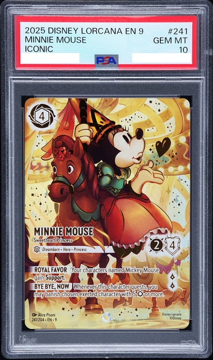 2025 DISNEY LORCANA EN 9-FABLED #241 MINNIE MOUSE ICONIC PSA 10 (PRICE BY ENQUIRY)